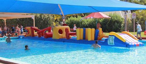 A pool inflatable like this on its way to the Jabiru Pool.