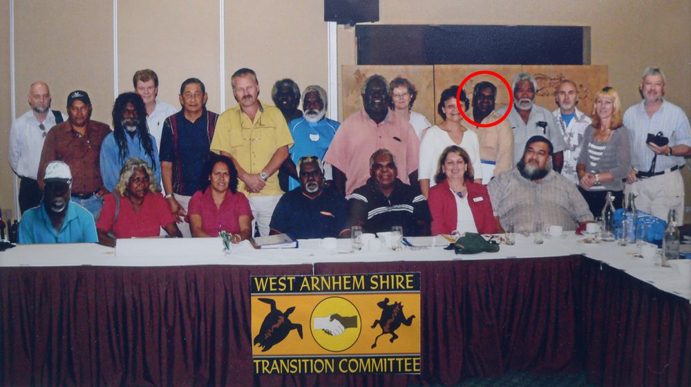Cr Shane Namanurki pictured in 2008 during the transition of the Maningrida Community Government Council to the Maningrida Ward of the West Arnhem Shire Council.